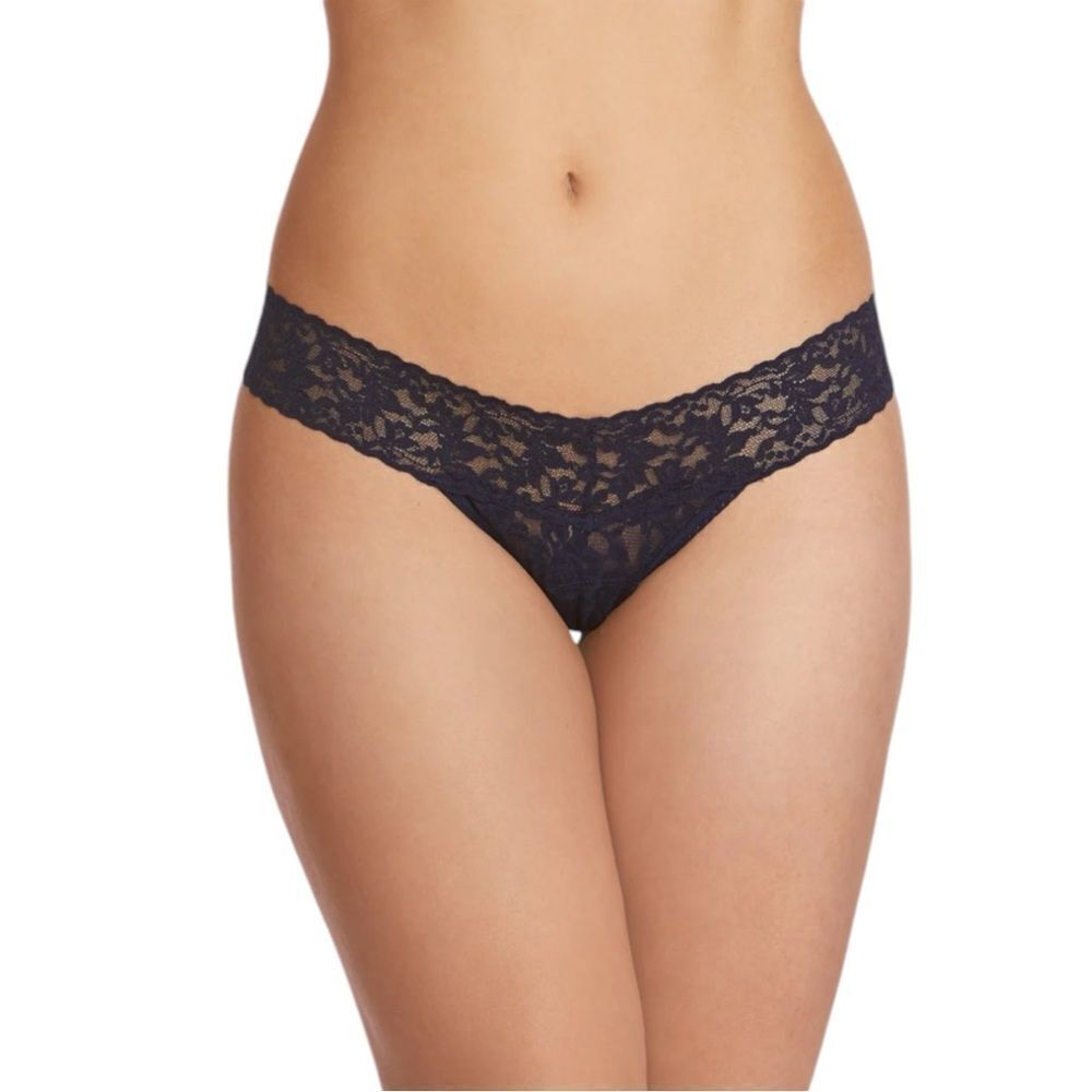 Hanky Panky Signature Lace Low Rise Thong in Grey Mist O/S NWOT